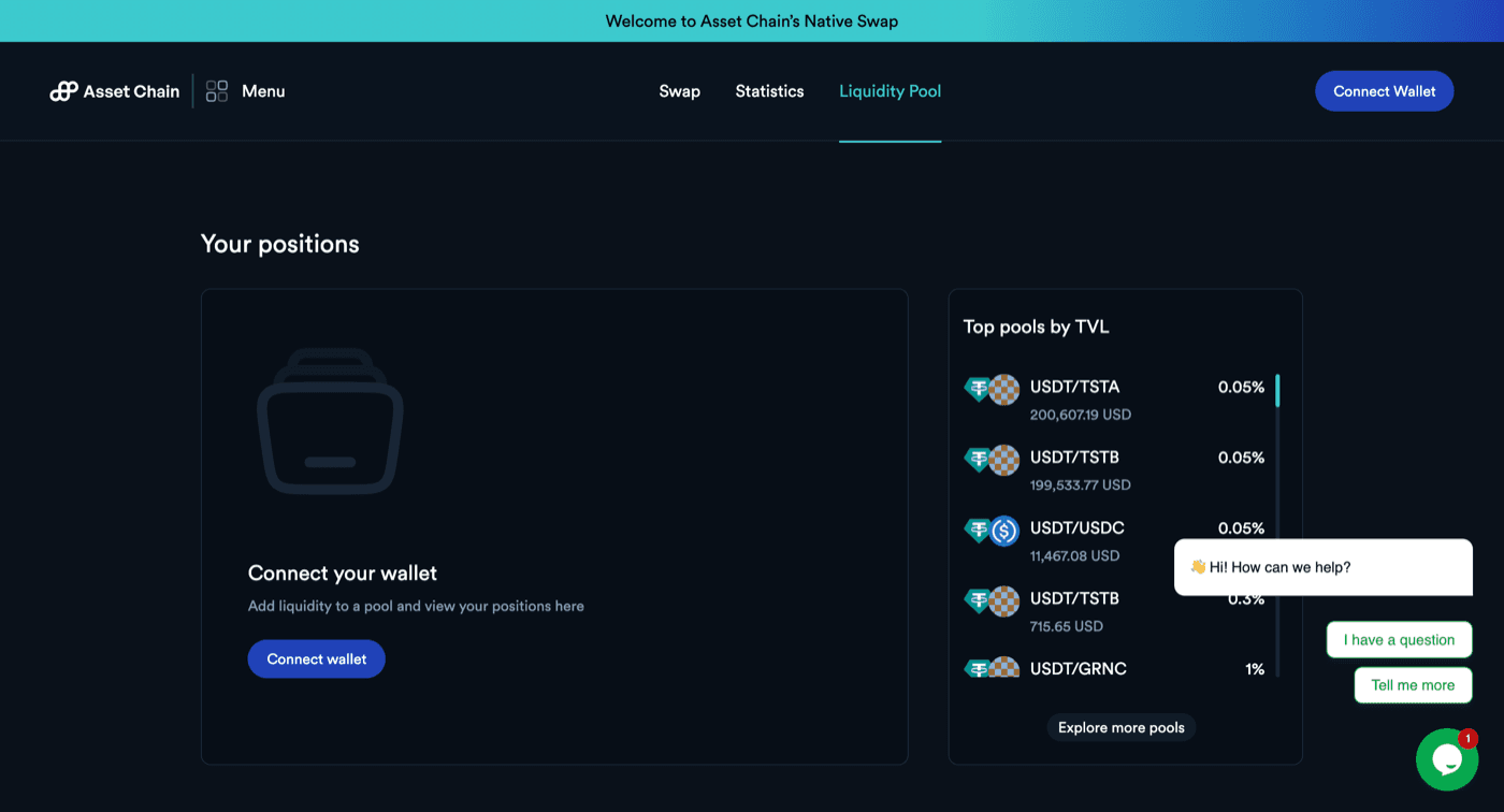 Assetchain Swap product screenshot